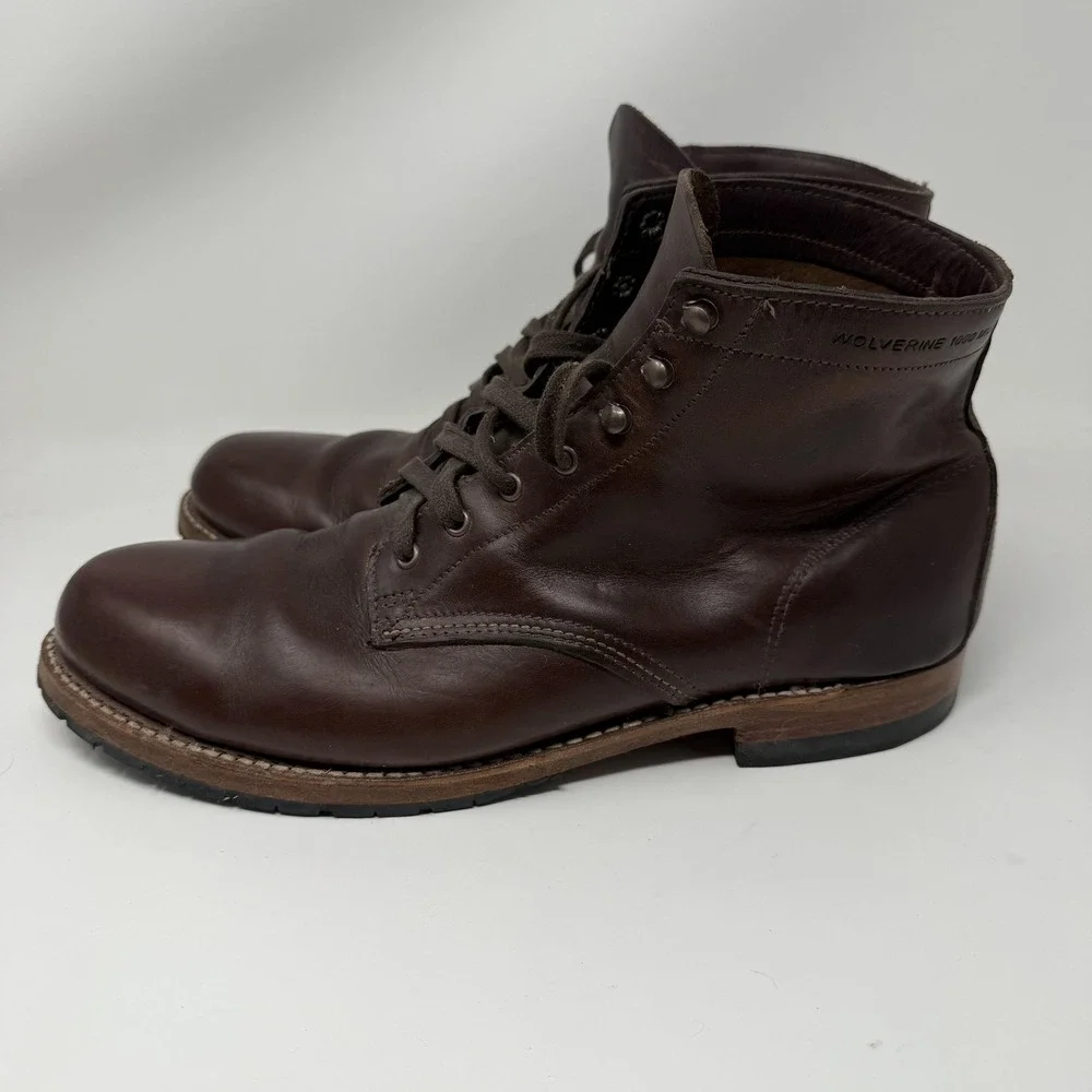 Wolverine 1000 Mile Boots Mens‎ Size 13 Brown Leather Lace Up Made USA Workwear
